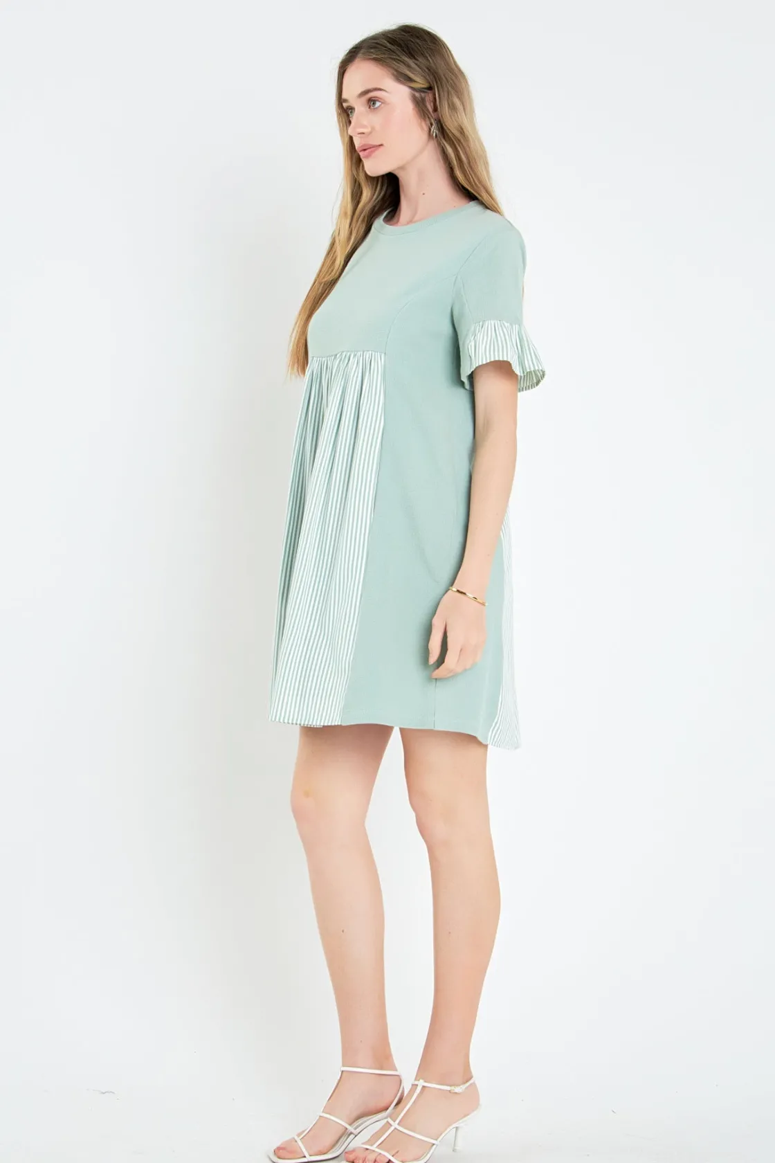 english_factory__knit_str_16.webp ENGLISH FACTORY Tops*- Knit Stripe Woven Mixed Dress