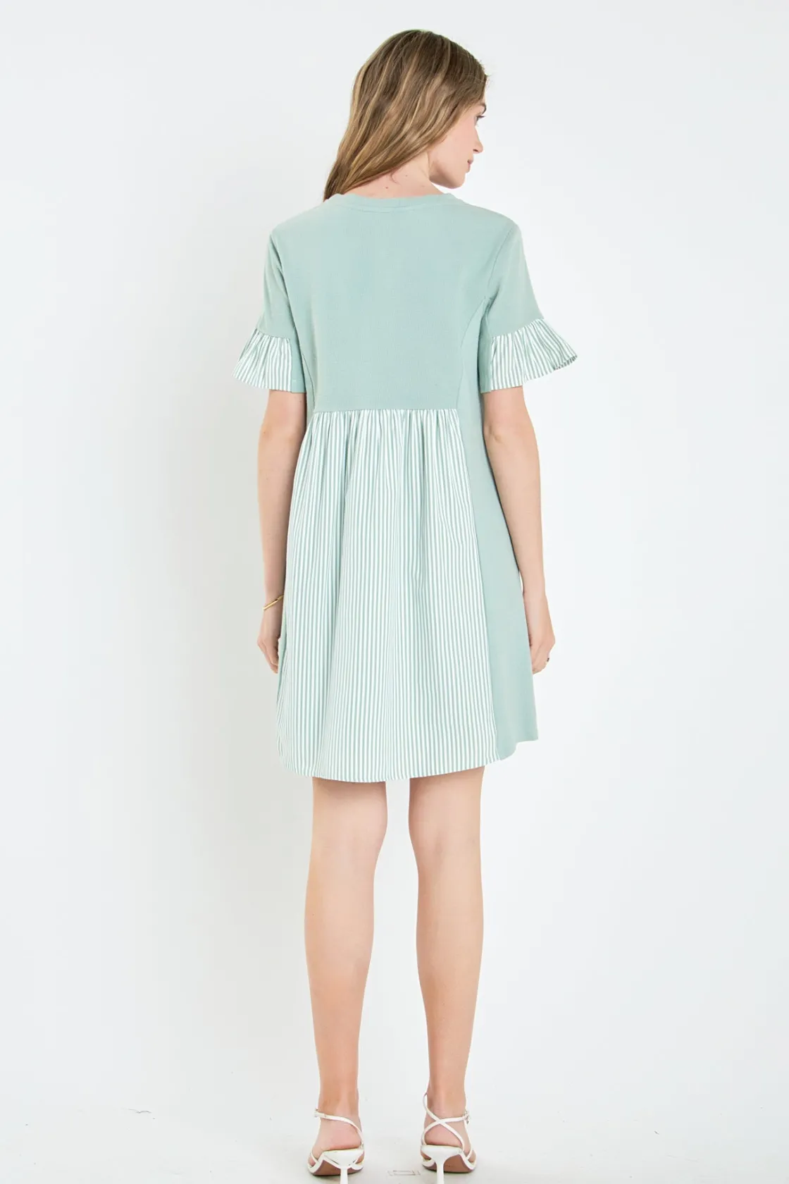 english_factory__knit_str_17.webp ENGLISH FACTORY Tops*- Knit Stripe Woven Mixed Dress