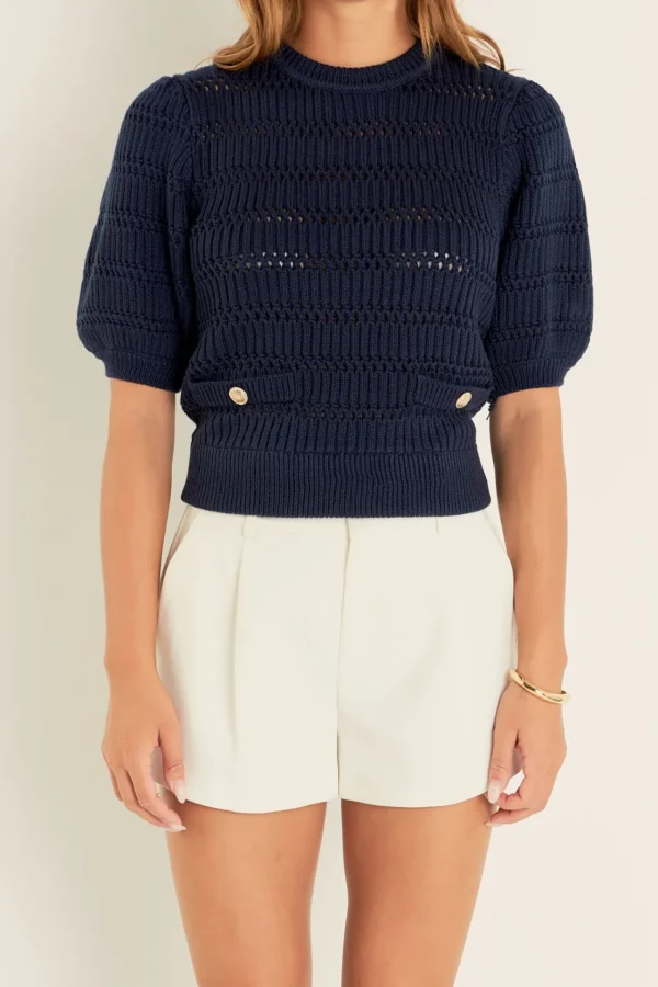 ENGLISH FACTORY Tops*- Knit Top NAVY
