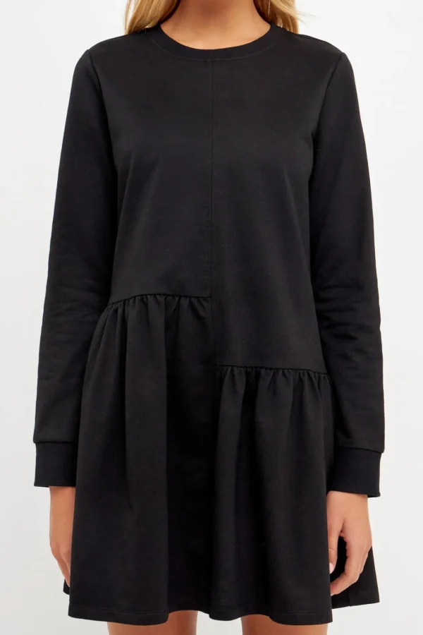ENGLISH FACTORY Tops*- Knit Unbalanced Seam Dress