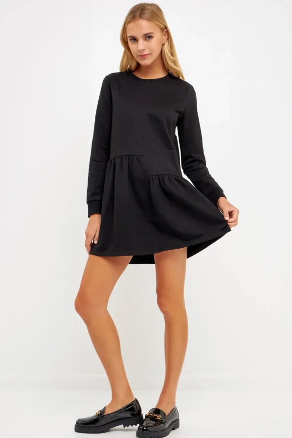 ENGLISH FACTORY Tops*- Knit Unbalanced Seam Dress