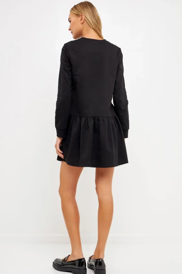 ENGLISH FACTORY Tops*- Knit Unbalanced Seam Dress