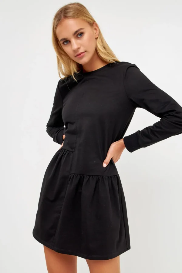 ENGLISH FACTORY Tops*- Knit Unbalanced Seam Dress