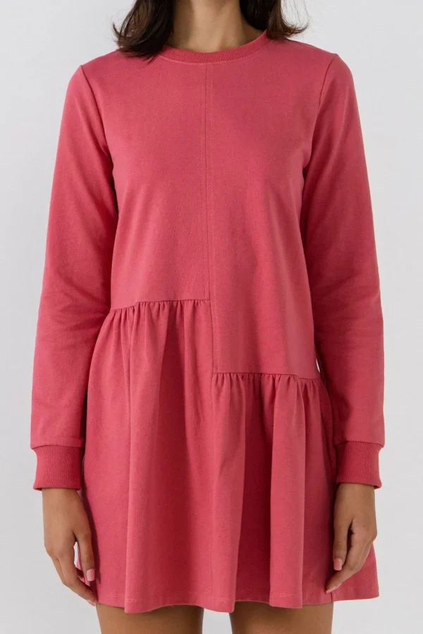 ENGLISH FACTORY Tops*- Knit Unbalanced Seam Dress