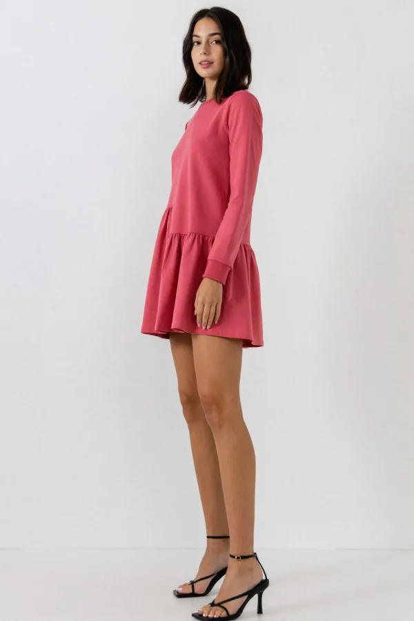ENGLISH FACTORY Tops*- Knit Unbalanced Seam Dress
