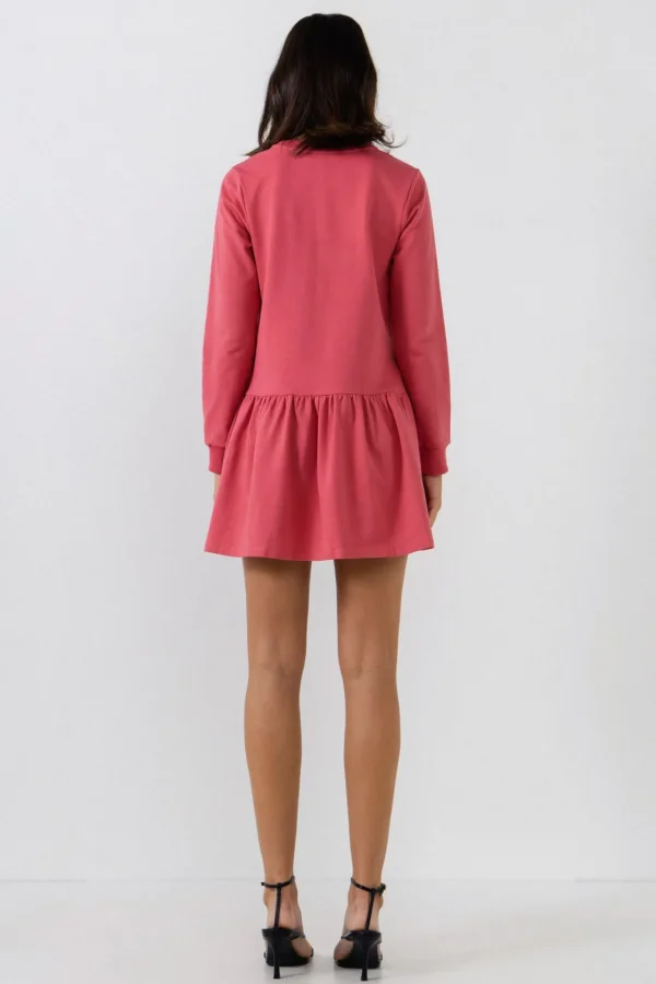 ENGLISH FACTORY Tops*- Knit Unbalanced Seam Dress