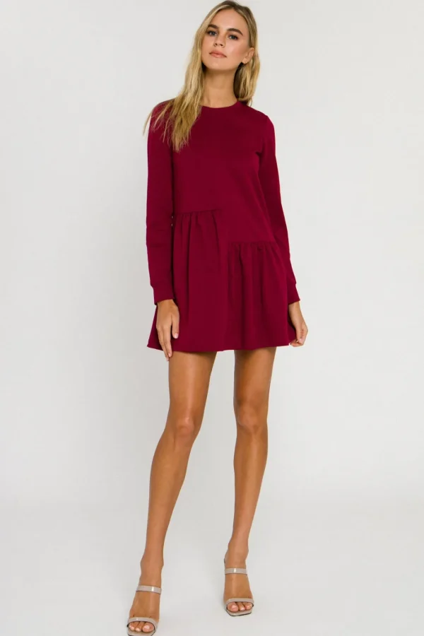 ENGLISH FACTORY Tops*- Knit Unbalanced Seam Dress