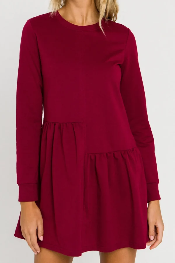 ENGLISH FACTORY Tops*- Knit Unbalanced Seam Dress