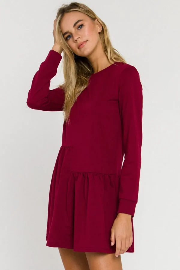 ENGLISH FACTORY Tops*- Knit Unbalanced Seam Dress