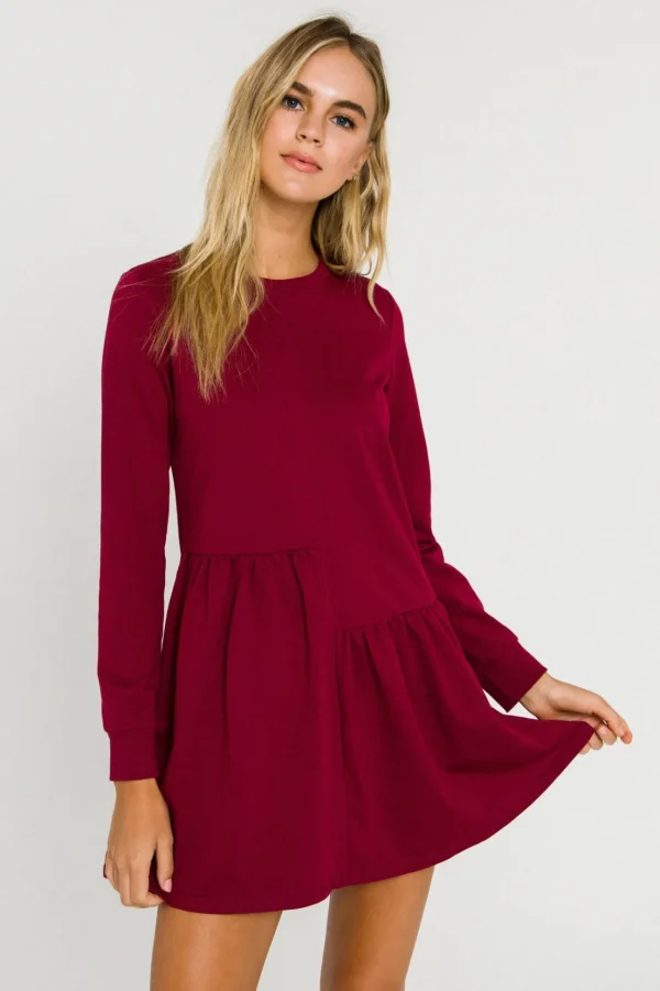 ENGLISH FACTORY Tops*- Knit Unbalanced Seam Dress