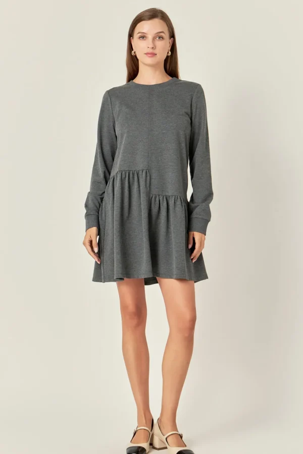 ENGLISH FACTORY Tops*- Knit Unbalanced Seam Dress