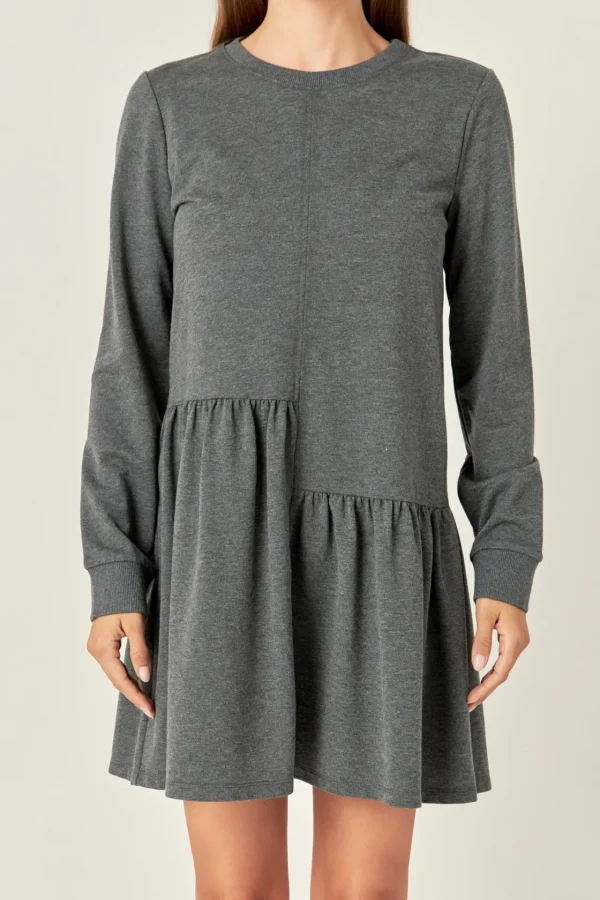 ENGLISH FACTORY Tops*- Knit Unbalanced Seam Dress