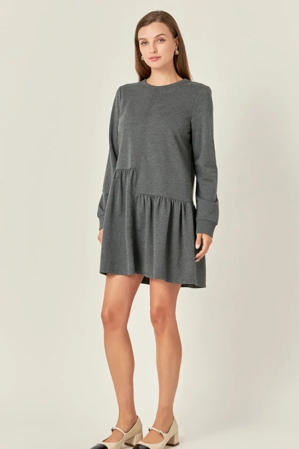 ENGLISH FACTORY Tops*- Knit Unbalanced Seam Dress