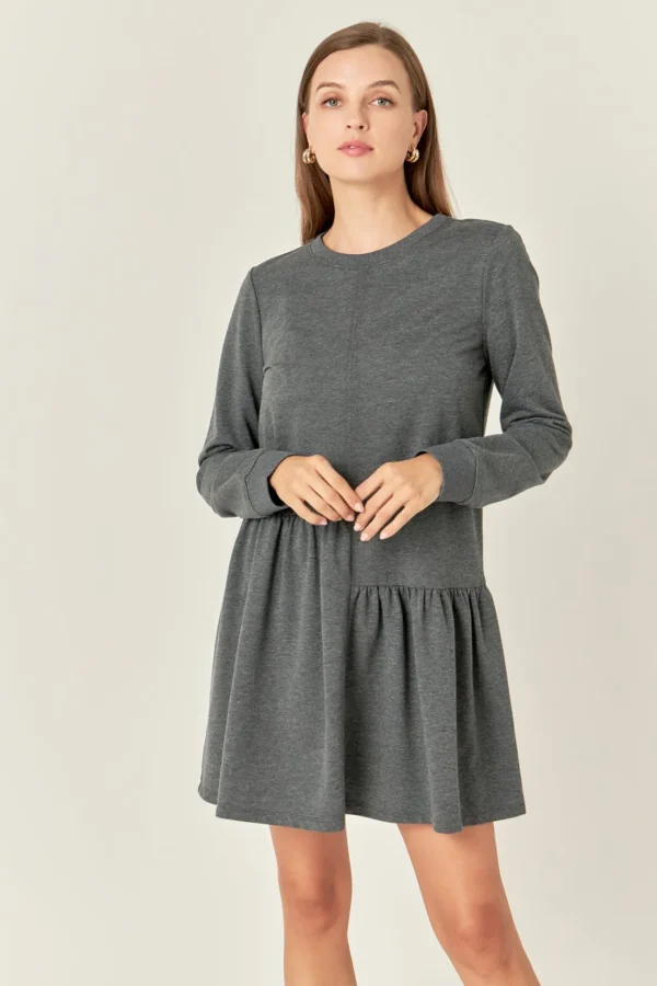 ENGLISH FACTORY Tops*- Knit Unbalanced Seam Dress