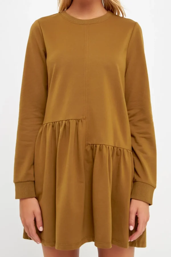 ENGLISH FACTORY Tops*- Knit Unbalanced Seam Dress