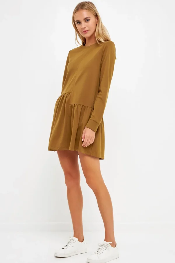 ENGLISH FACTORY Tops*- Knit Unbalanced Seam Dress