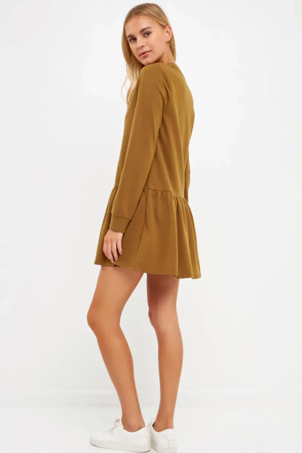 ENGLISH FACTORY Tops*- Knit Unbalanced Seam Dress