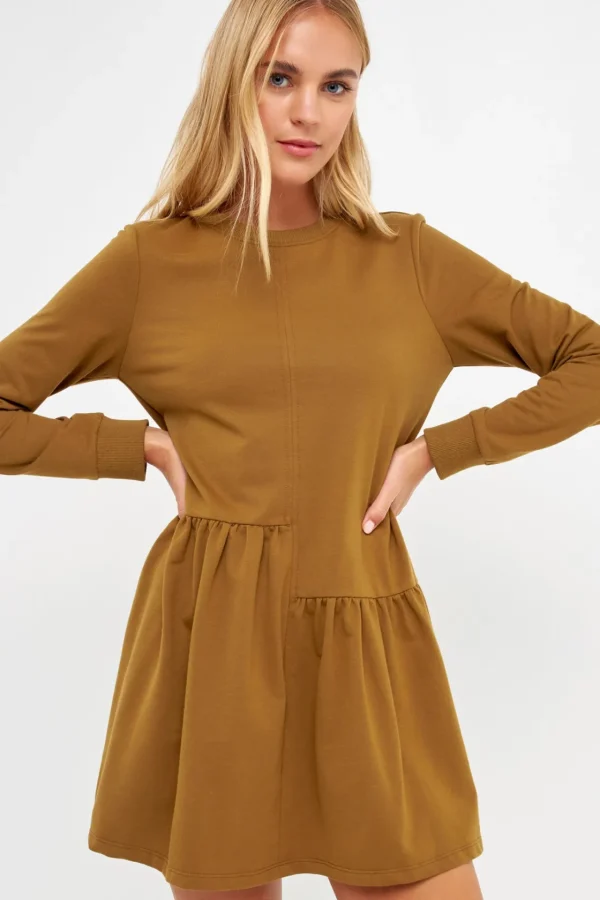 ENGLISH FACTORY Tops*- Knit Unbalanced Seam Dress