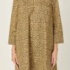 ENGLISH FACTORY Tops*- Leopard Collar Mini Dress BROWN