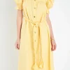 ENGLISH FACTORY Tops*- Linen Dress with Tie