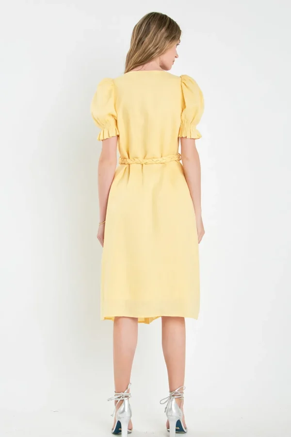 ENGLISH FACTORY Tops*- Linen Dress with Tie