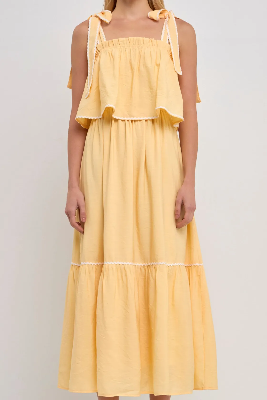 english_factory__midi_dre_0.webp ENGLISH FACTORY Tops*- Midi Dress with Tied Shoulder Strap YELLOW
