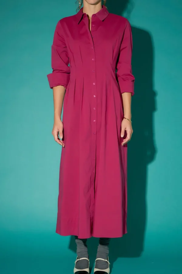 ENGLISH FACTORY Tops*- Midi Shirt Dress PLUM