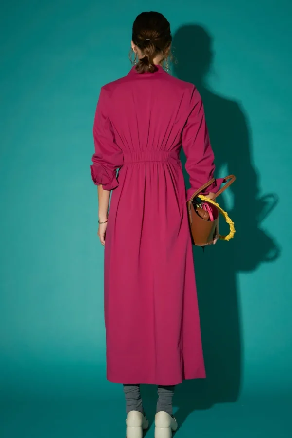 ENGLISH FACTORY Tops*- Midi Shirt Dress PLUM