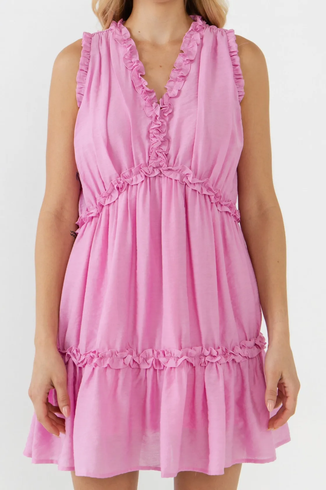 english_factory__mini_dre_0-1.webp ENGLISH FACTORY Tops*- Mini Dress with Ruffle PINK