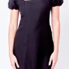 ENGLISH FACTORY Tops*- Mini Dress with Strappy Back Detail BLACK