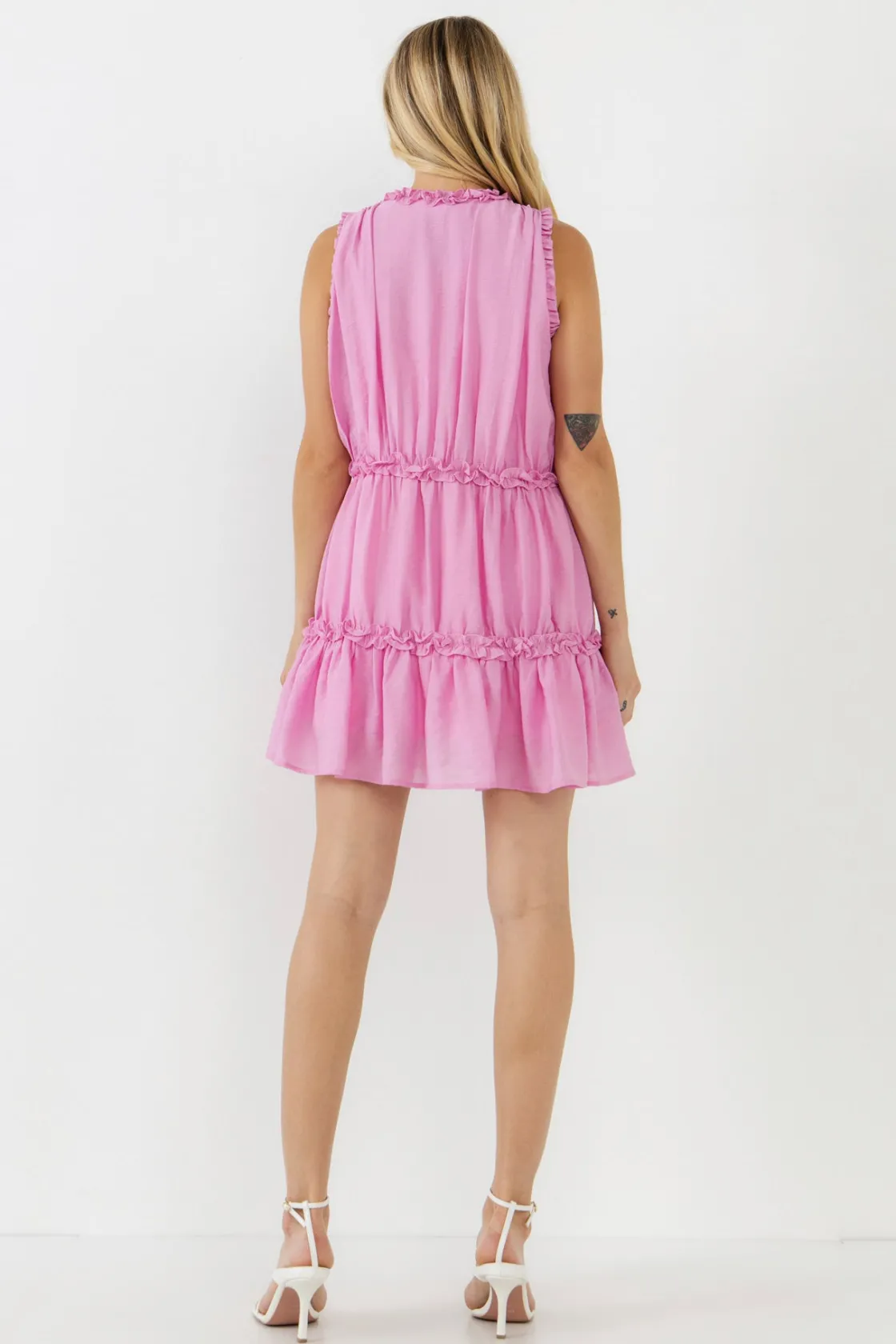 english_factory__mini_dre_2-1.webp ENGLISH FACTORY Tops*- Mini Dress with Ruffle PINK