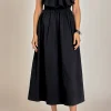 ENGLISH FACTORY Tops*- Mix Media Ruffled Sleeveless Dress BLACK