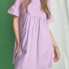 ENGLISH FACTORY Tops*- Mixed Media Ruffled Short-Sleeve Mini Dress