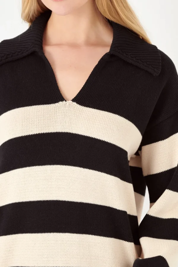 ENGLISH FACTORY Tops*- Mixed Media Stripe Pleated Mini Dress