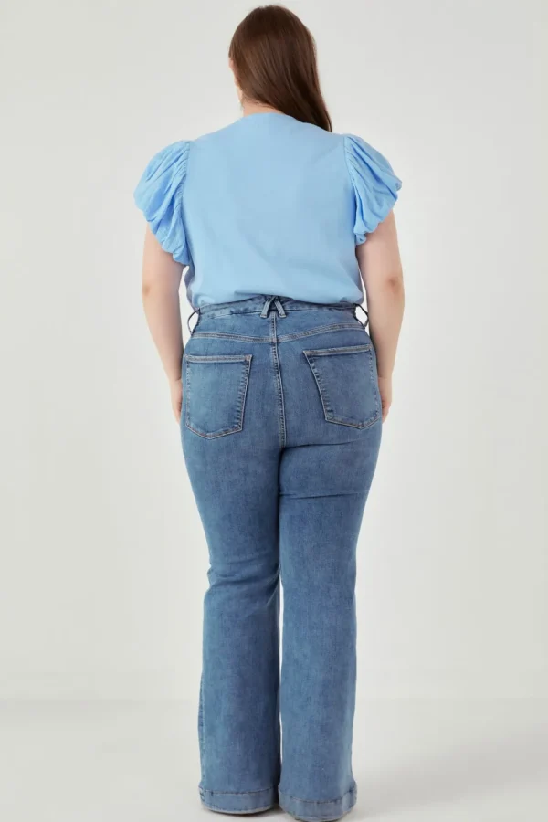 ENGLISH FACTORY Tops*- Mixed Media T-shirt POWDERBLUE