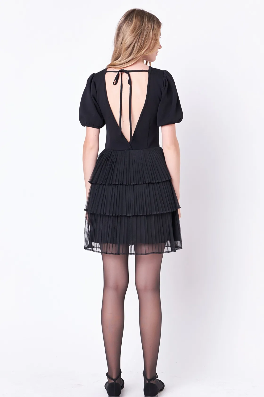 english_factory__mixed_me_2-8.webp ENGLISH FACTORY Tops*- Mixed Media Mini Dress BLACK