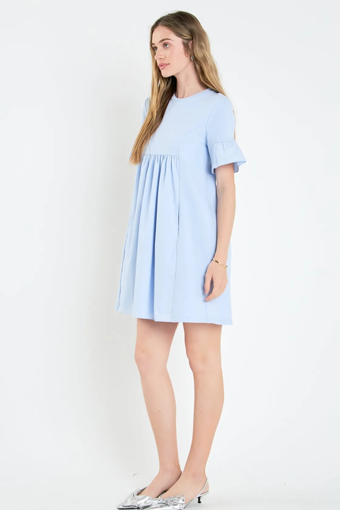 english_factory__mixed_me_21-1.webp ENGLISH FACTORY Tops*- Mixed Media Ruffled Short-Sleeve Mini Dress