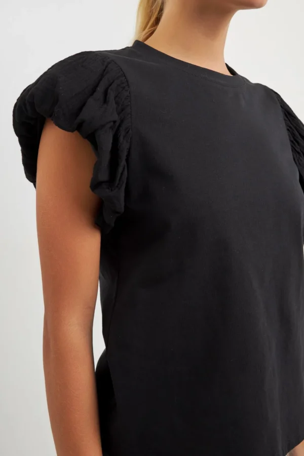 ENGLISH FACTORY Tops*- Mixed Media T-shirt