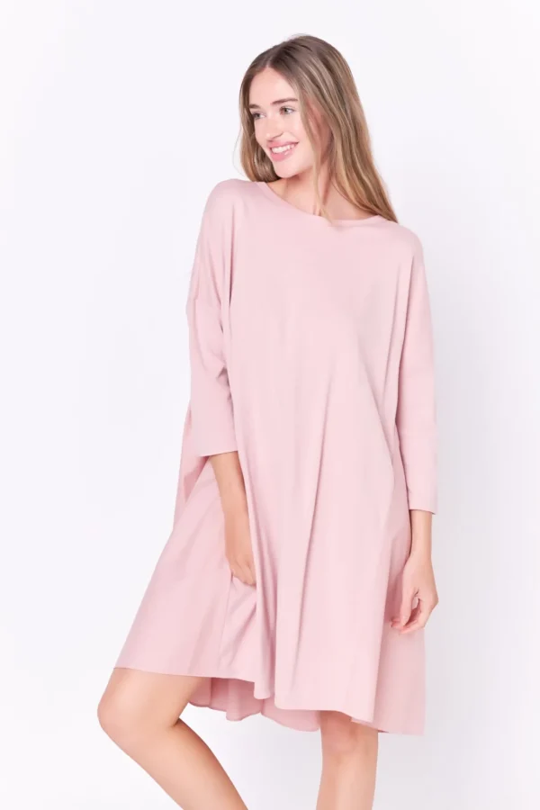 ENGLISH FACTORY Tops*- Mixed Media High & Low Mini Dress