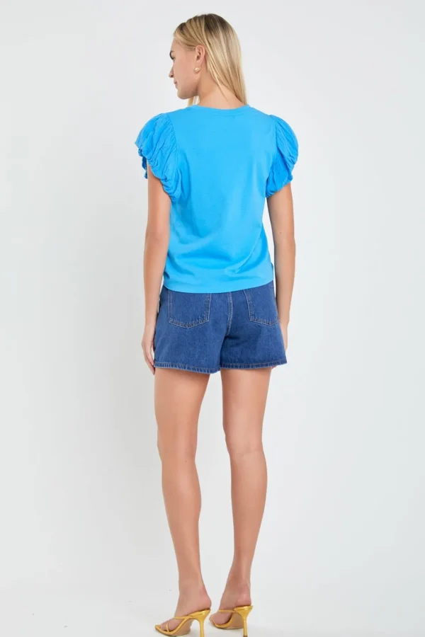 ENGLISH FACTORY Tops*- Mixed Media T-shirt