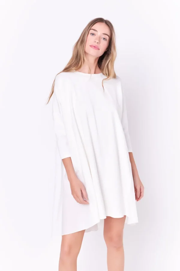 ENGLISH FACTORY Tops*- Mixed Media High & Low Mini Dress