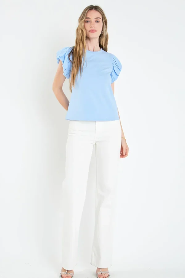 ENGLISH FACTORY Tops*- Mixed Media T-shirt