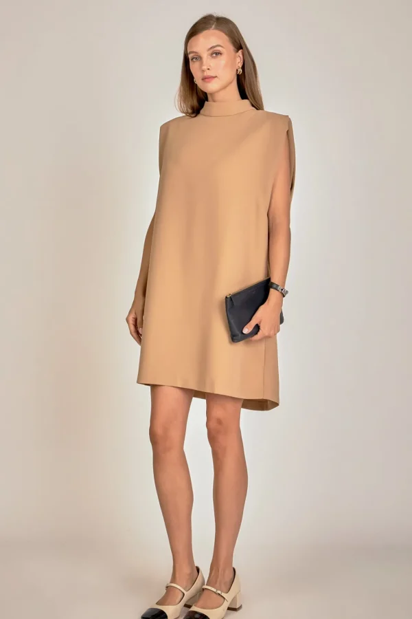 ENGLISH FACTORY Tops*- Mock Neck Shift Dress