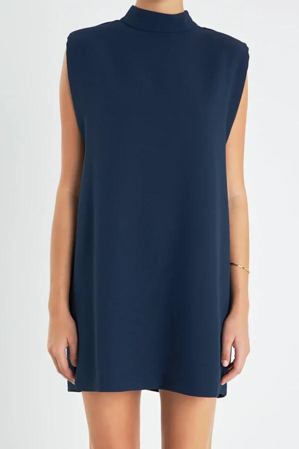 ENGLISH FACTORY Tops*- Mock Neck Shift Dress