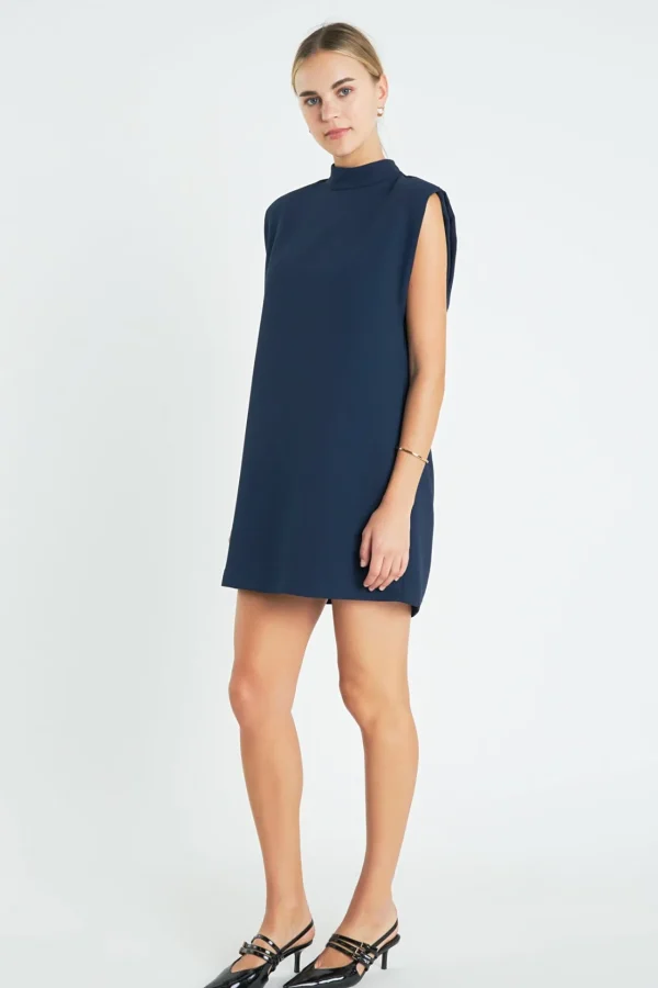 ENGLISH FACTORY Tops*- Mock Neck Shift Dress