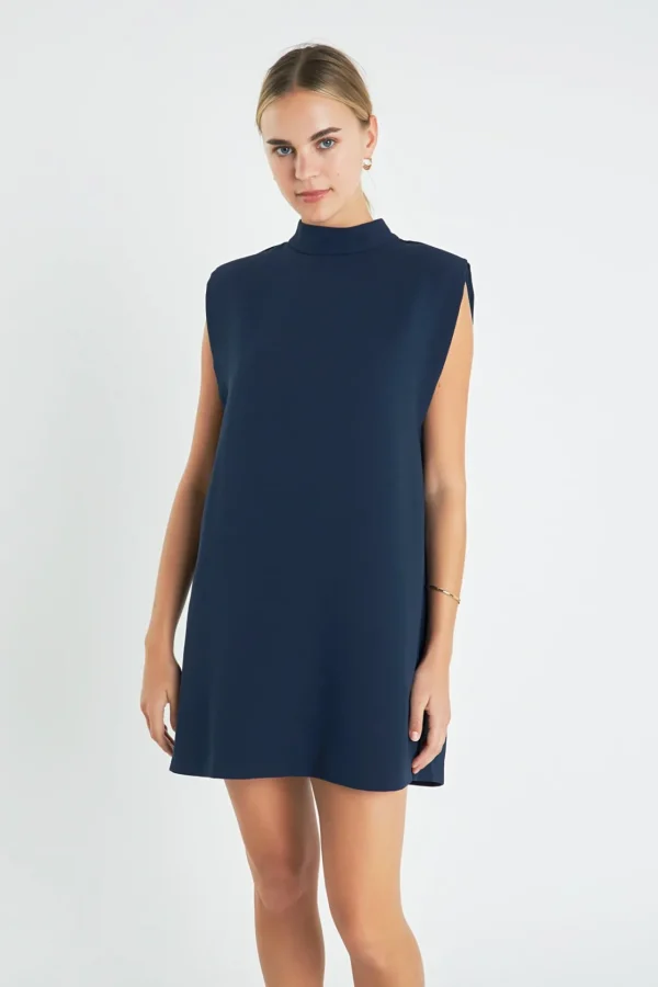 ENGLISH FACTORY Tops*- Mock Neck Shift Dress