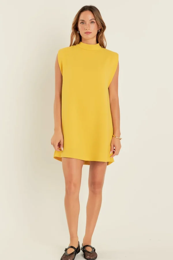 ENGLISH FACTORY Tops*- Mock Neck Shift Dress
