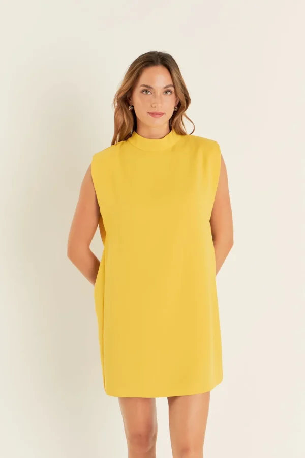 ENGLISH FACTORY Tops*- Mock Neck Shift Dress
