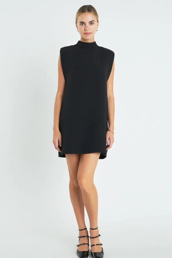 ENGLISH FACTORY Tops*- Mock Neck Shift Dress