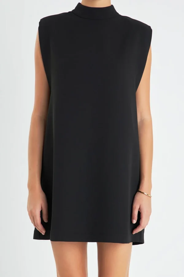 ENGLISH FACTORY Tops*- Mock Neck Shift Dress